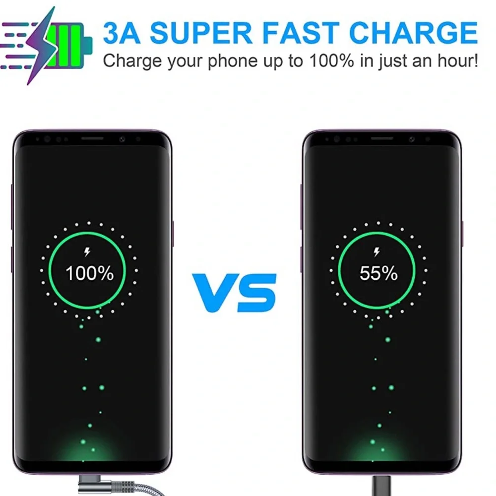 6FT USB C Cables, 3 Amps Quick Charging Type C Cable